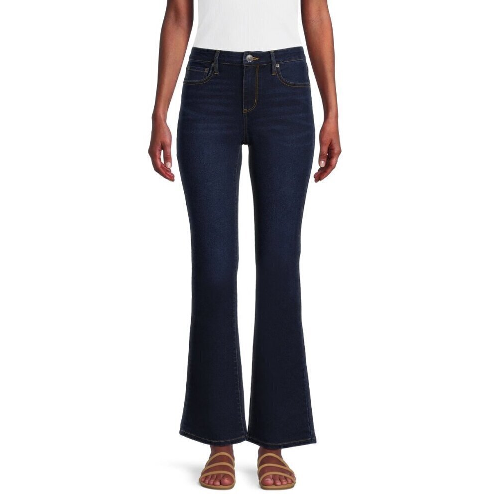 No Boundaries Women's Juniors Size 7 Bootcut Jean Dark Wash Mid-Rise Stretch